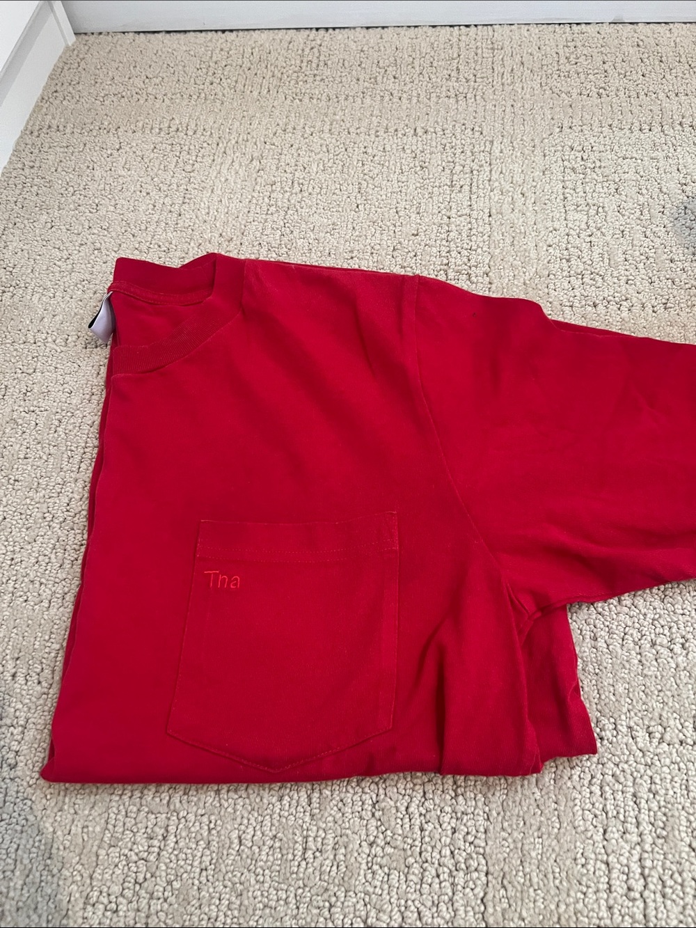 TNA Women's Short Sleeve Pocket Tee in Red